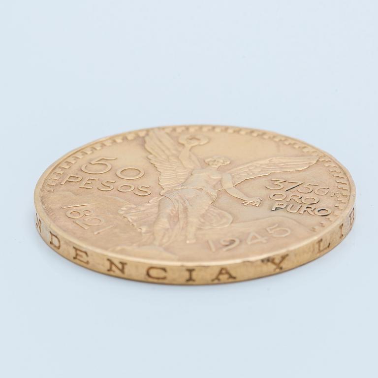 50 PESO GOLD MEXICO COIN, 42 gr, 21.6 carat.