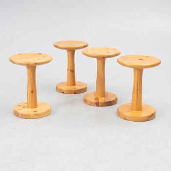 Rainer Daumiller, stools, 4 pcs, Hithalsb Savvaerk, Denmark, 1970s.