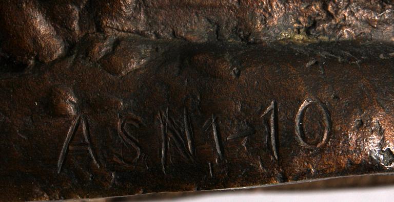 OKÄND KONSTNÄR, skulptur i brons, monogramsign ASN 1-10.