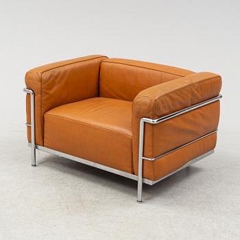 A LC2 lounge chair by Le Corbusier, Pierre Jeanneret & Charlotte Perriand for Cassina.