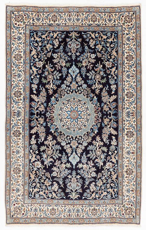 A part silk Nain rug, c 250 x 155 cm.