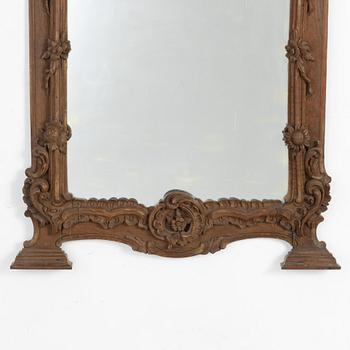 Spegel med konsolbord, sent 1800-tal, med målning, 1700-tal.