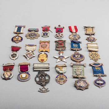 Masonic medals, ca 40 pcs, England etc.