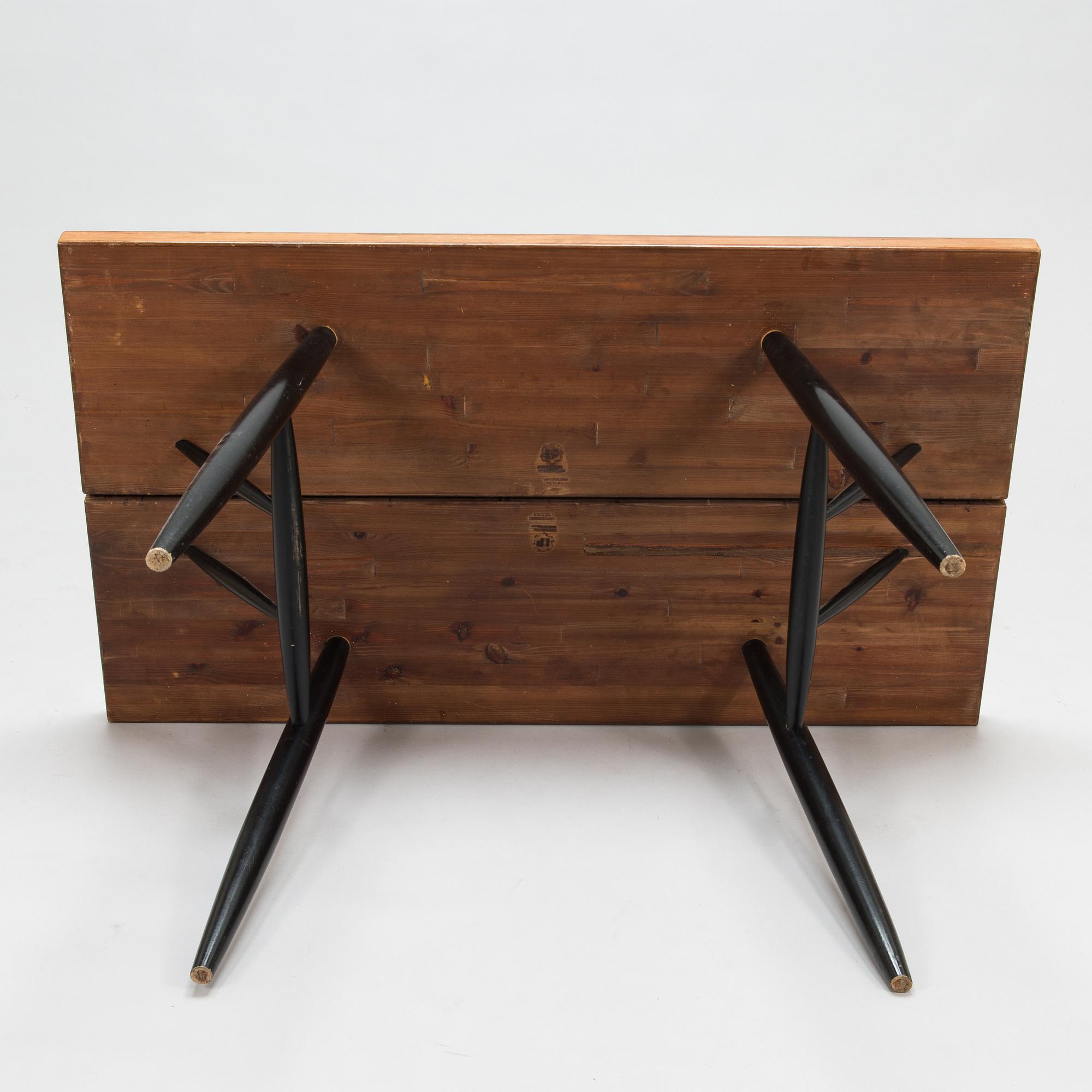 Ilmari Tapiovaara, 1960's 'Pirkka' dining table and benches for Laukaan Puu.