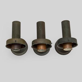 Lisa Johansson-Pape, A set of three 1970s outdoor wall lights '17-015A' for Stockmann Orno.