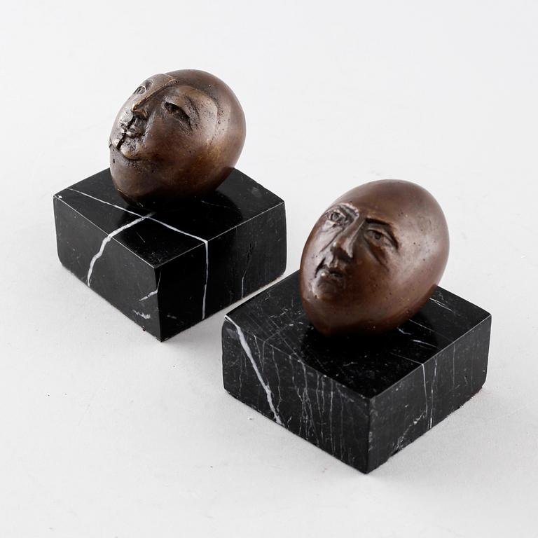 UNKNOWN ARTIST, two bronze sculptures, signed 'O.W.' and numbered 9/100 and 11/100.