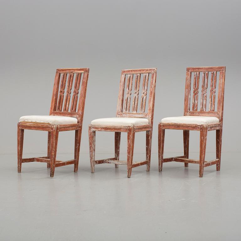 STOLAR, 3 st, gustavianska, 1700-talets slut.