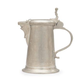 1639. A pewter jug by J Ch Pohlitz 1727.