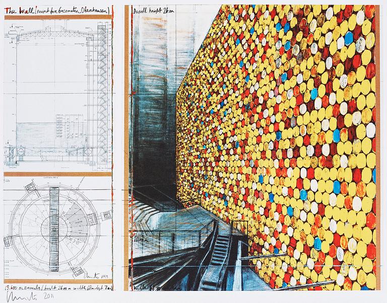 Christo & Jeanne-Claude, "The Wall (Project for Gasometer, Oberhausen, Germany)".