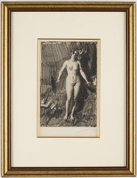 Anders Zorn, etching, 1901, signed in pencil.