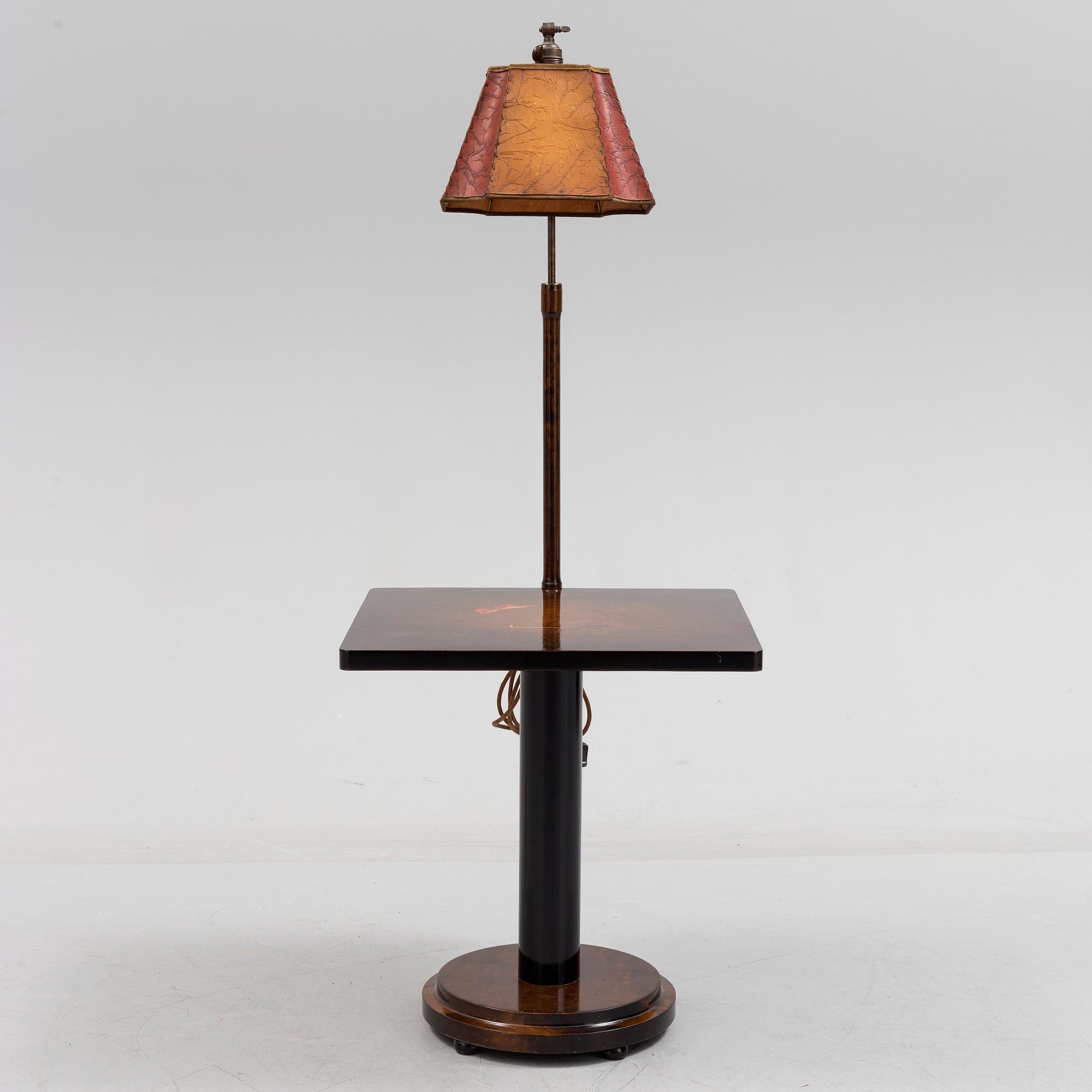 SOFFBORD / SIDOBORD, med lampa, 1930-tal.