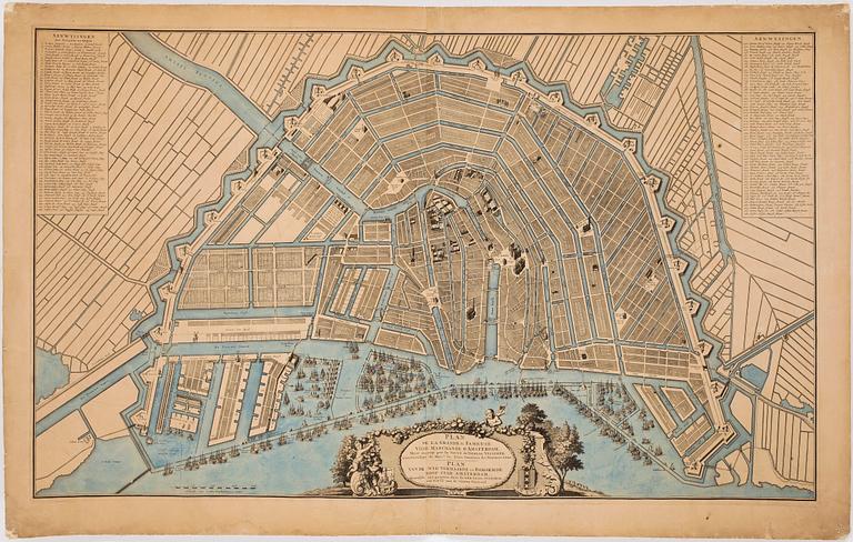 GRAFISKA BLAD, 3 st, Paris, Versailles, Amsterdam, 17/1800-tal.