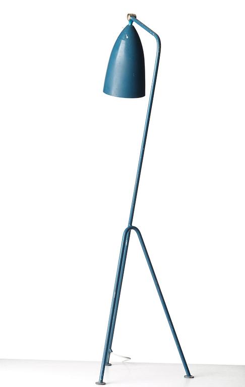 Greta Magnusson Grossman, a "G-33" (Grasshopper), blue lacquered floor light, Bergbom's, Sweden 1950's.