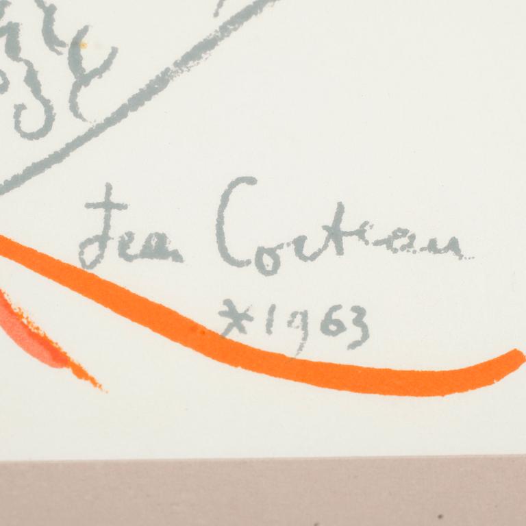 JEAN COCTEAU (efter), litografi, signerad i trycket och daterad 1963, numrerad 85/120.