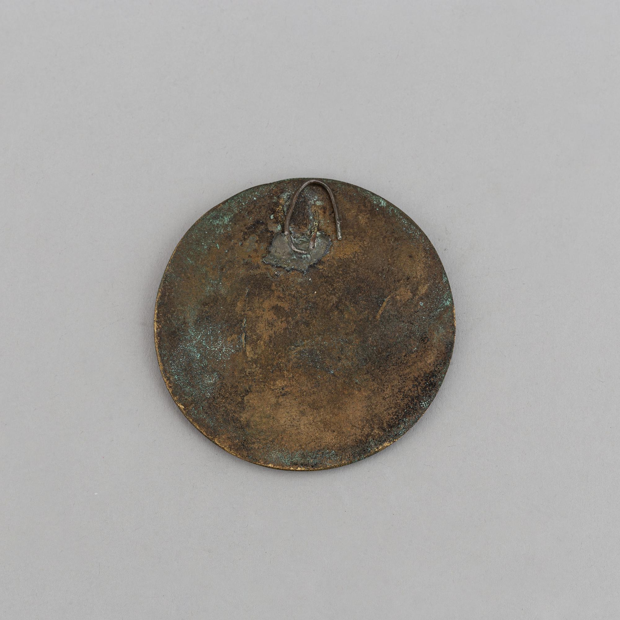 Three Bronze Plaquettes. Diameter 15 cm, 9,5 cm och 7 cm.