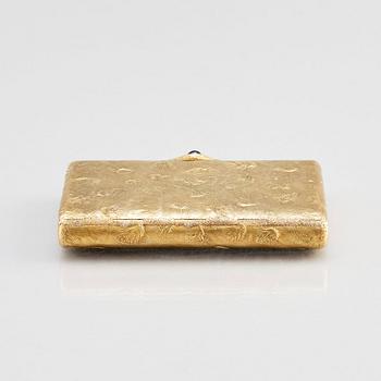 Etui, samorodok-teknik, guld 14K och safir, sannolikt av Alexander Lyubavin, S:t Petersburg 1908-1917.