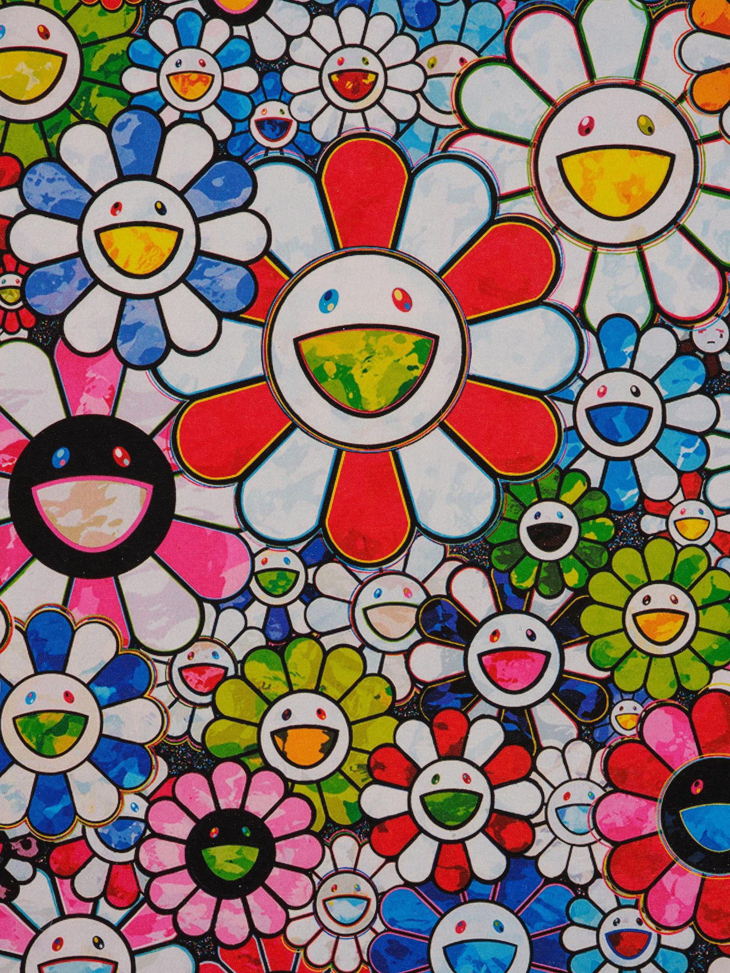 Takashi Murakami, "Flowers with smiley face".