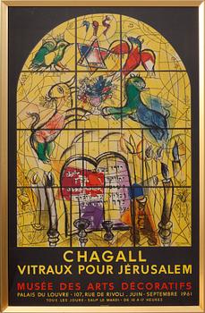 Marc Chagall · MARC CHAGALL, efter, affisch, "Vitraux pour Jerusalem", Mourlot, 1961.
