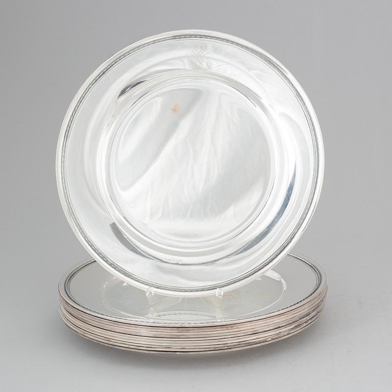 GAB, 12 silver plates, Stockholm 1945.