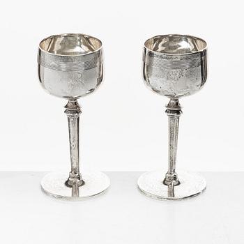 Supkoppar, 6 st, silver, Mappin & Webb, Birmingham, England, 1913-15.