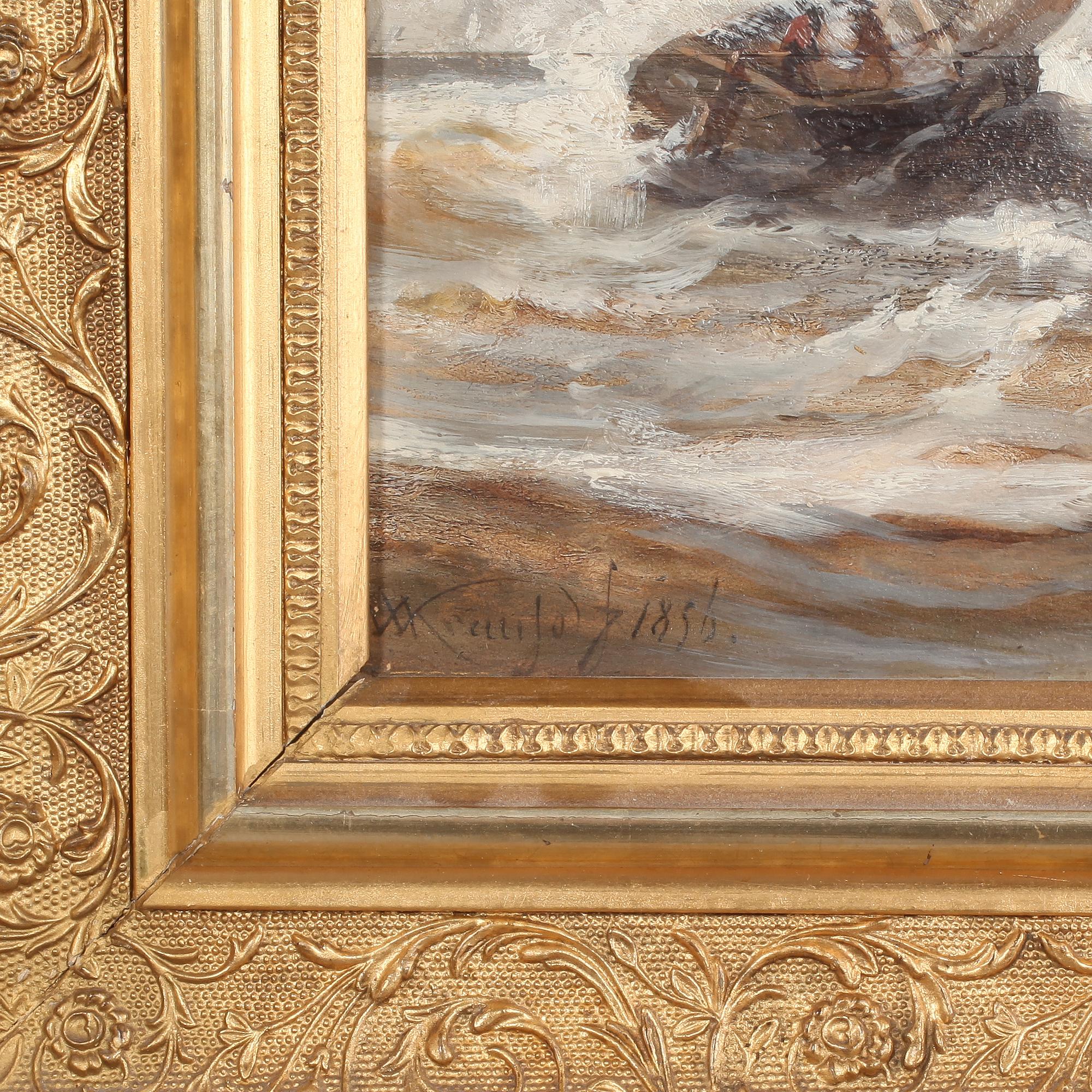 OKÄND KONSTNÄR, olja på papper, signerad och daterad 1856.