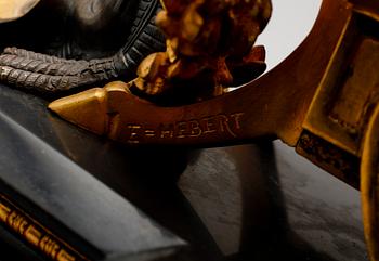 KLOCKGARNITYR, 3 delar, Auguste Lemaire, Paris, sent 1800-tal.