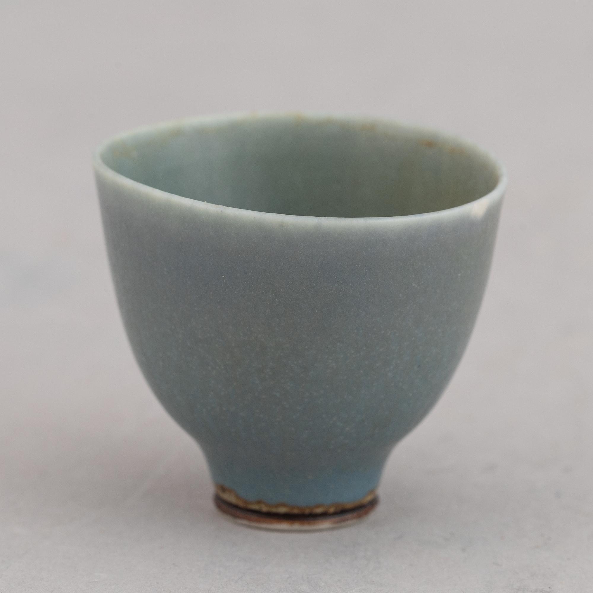 Four miniature vases and bowl by Berndt Friberg, Gustavsberg, 1958-1972.