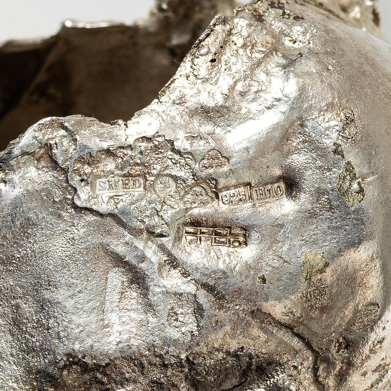 Lars Arby, skulpturer, 2 st, sterlingsilver, Göteborg 1982.