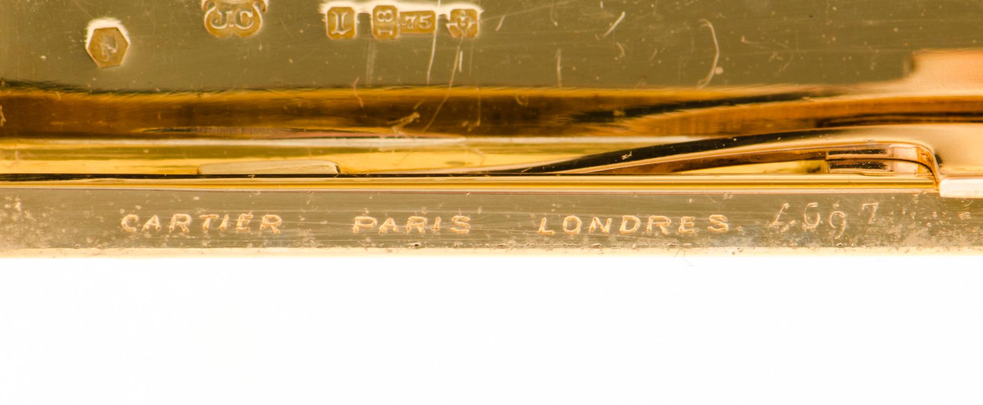 CARTIER RASIA, 18K kultaa, emalia, tuontileimat Jacques Cartier, Lontoo 1927-33.