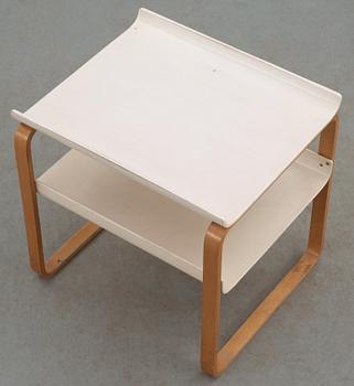 A Alvar Aalto laminated birch and white lacquered plywood side table, Huoneakalu-ja Rakennustyötehdas Oy, Finland.