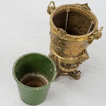 A Louis XVI style brass pot, second half of the 19th century.