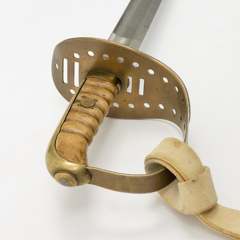 A  Swedish cavalry sword, 1867 pattern, with scabbard.