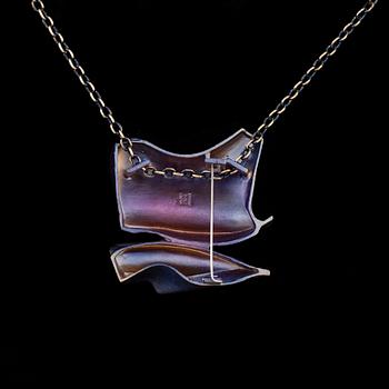 HÄNGSMYCKE / BROSCH, Daytona, eldbrons, Björn Weckström, Lapponia, 1970-tal.