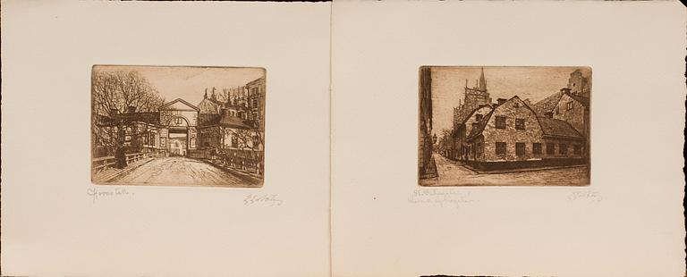 ERIK EKROTH, 10 st, etsningar, signerade.