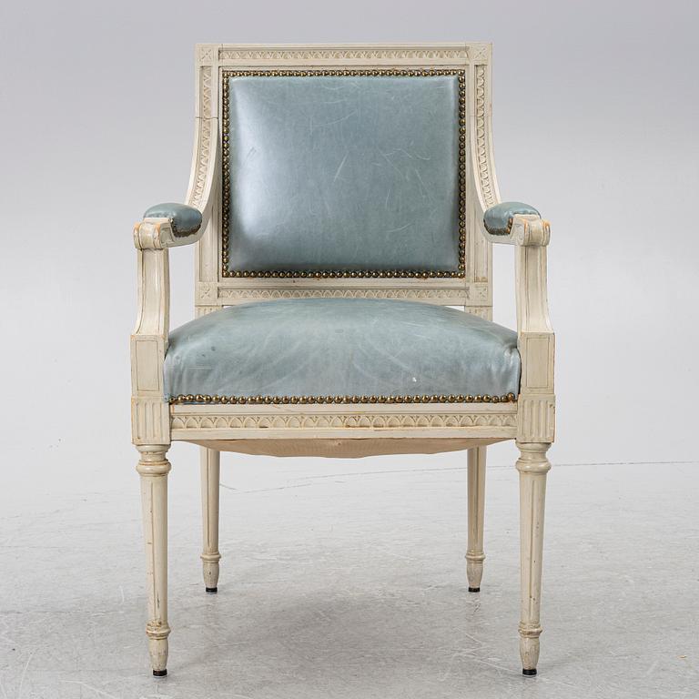 A Late Gustavian style armchair, second half of the 20th century.
