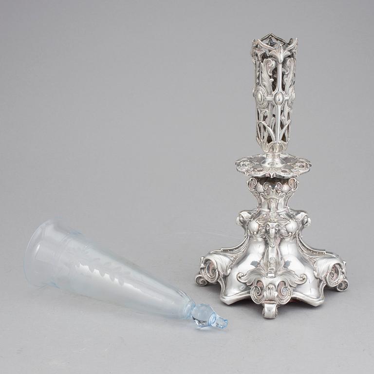 BORDSUPPSATS/VAS, Axel Gabriel Dufva, nysilver, omkring år 1900.