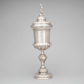 POKAL med LOCK, nysilver, renässansstil, 1800-talets slut.