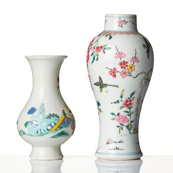 Two famille rose vases, Qing dynasty, Yongzheng (1723-35).
