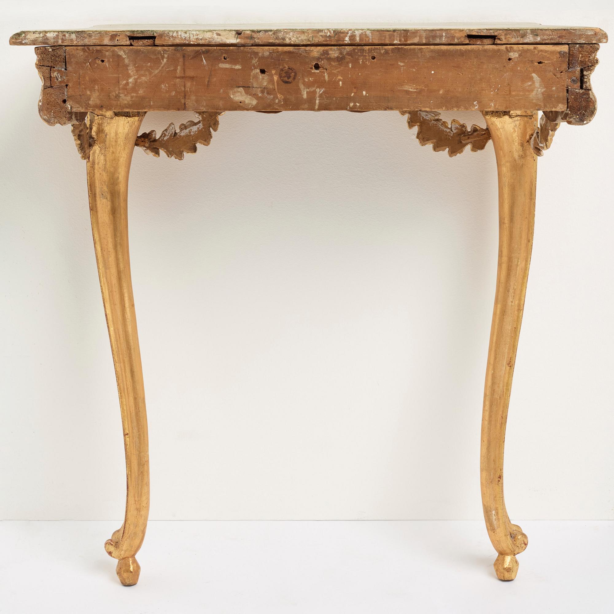 KONSOLBORD, med Stockholm hallstämpel 1763, Rokoko.