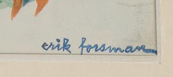 Erik Forsman, gouache, signerad.