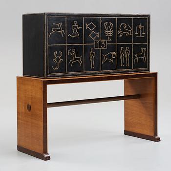 Otto Schulz, a Swedish Modern cabinet on stand by Boet, Gothenburg 1930-40's.