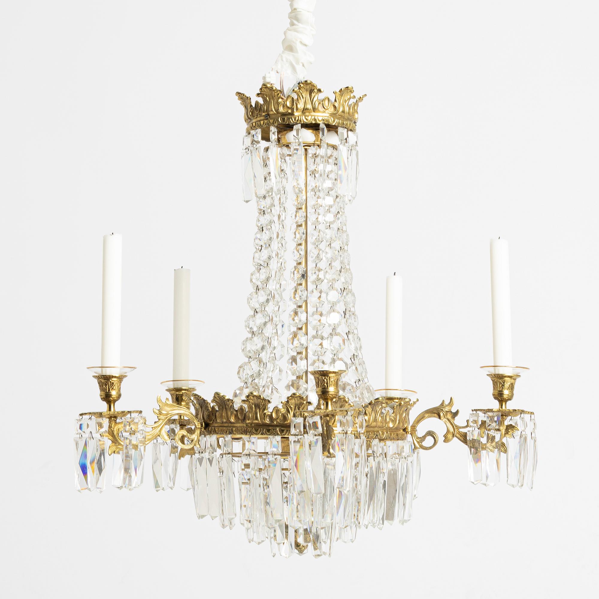 Chandelier, Oscarian style, 20th century.