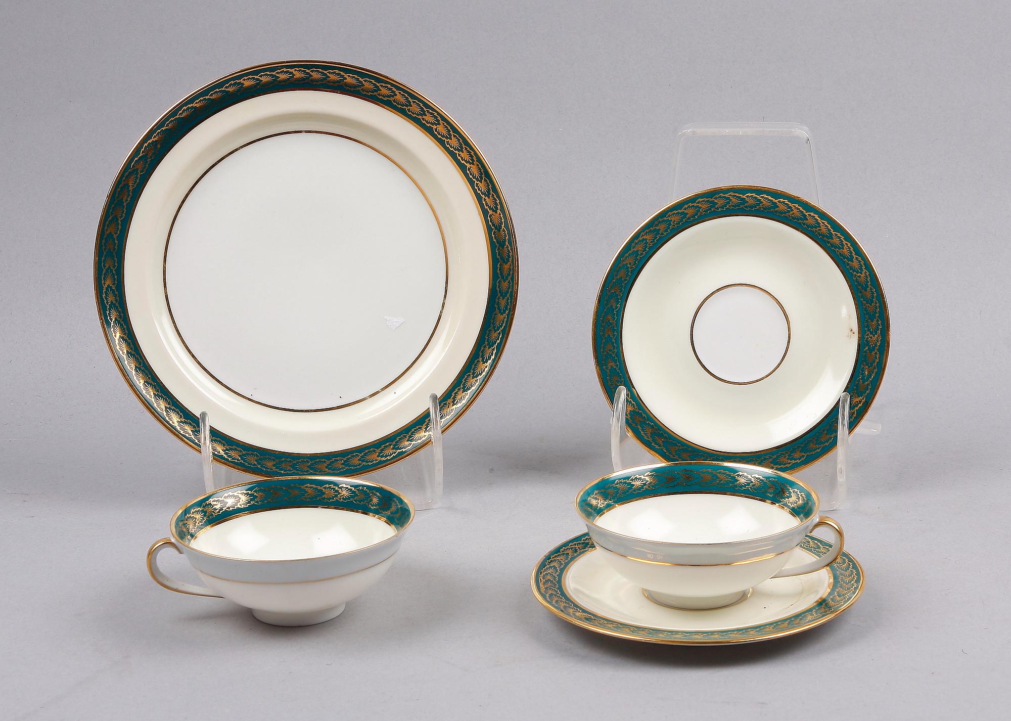 KAFFESERVIS, 23 delar, porslin, empirestil, Limoges.