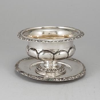 A silver sauce bowl by Carl Nyström Stockholm 1844.
