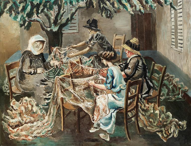 Per Krohg, "Les Remailleuses" (Women repairing the net).