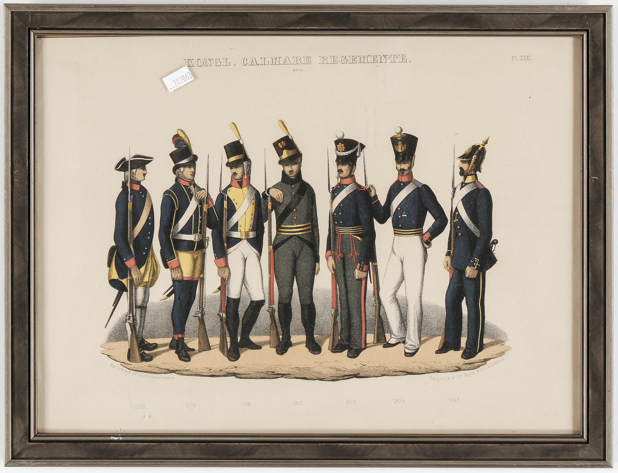 LITOGRAFIER, 5 stycken, 1800-talets andra hälft.