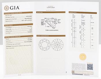 An 18K white gold ring with a ca 1.23 ct brilliant-cut diamond. With GIA certificate.