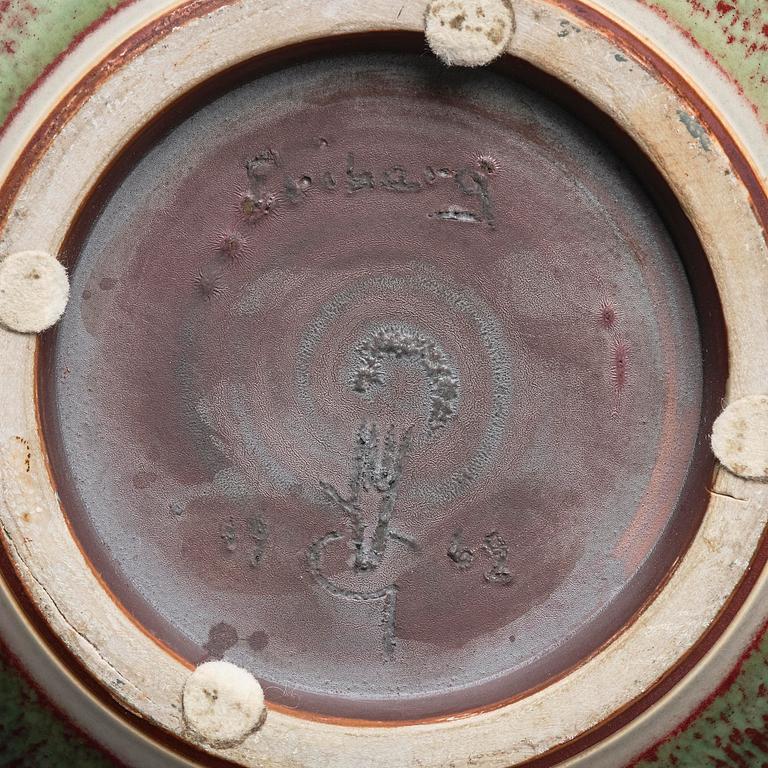 Berndt Friberg, a stoneware vase, Gustavsberg Studio 1962.