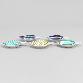 Stig Lindberg, five earthenware dishes, Gustavsberg studio.