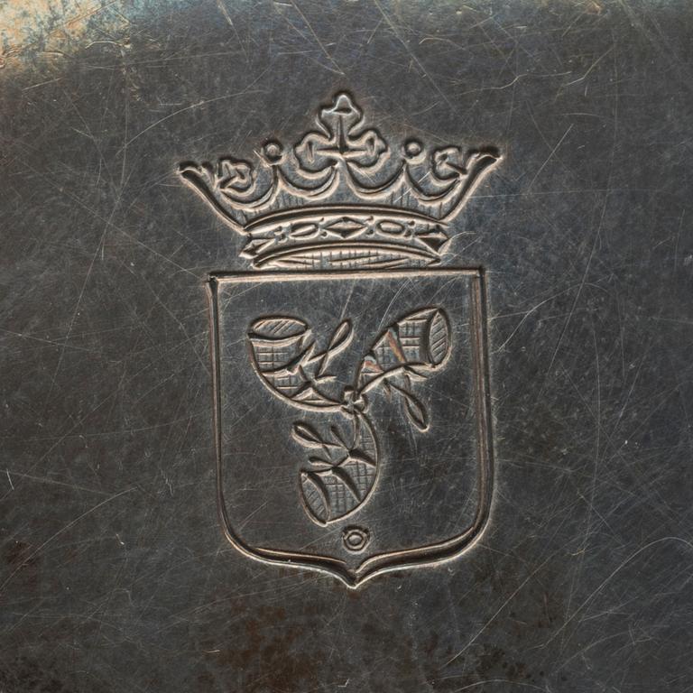 PUDERDOSA MED SPEGEL, silver, George Jensen. Svenska importstämplar.